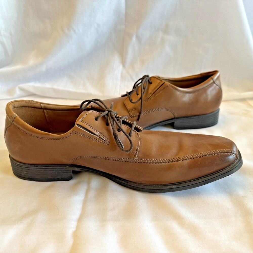 Clarks Collection Mens Tilden Walk Oxford Brown Tan Dress Shoes Casual SIZE 13 W - Picture 4 of 10